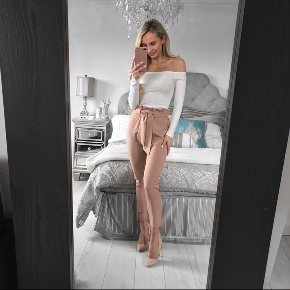 LAST ONE!!! High Waist Khaki Chiffon Trouser Pant - Picture 3 of 6